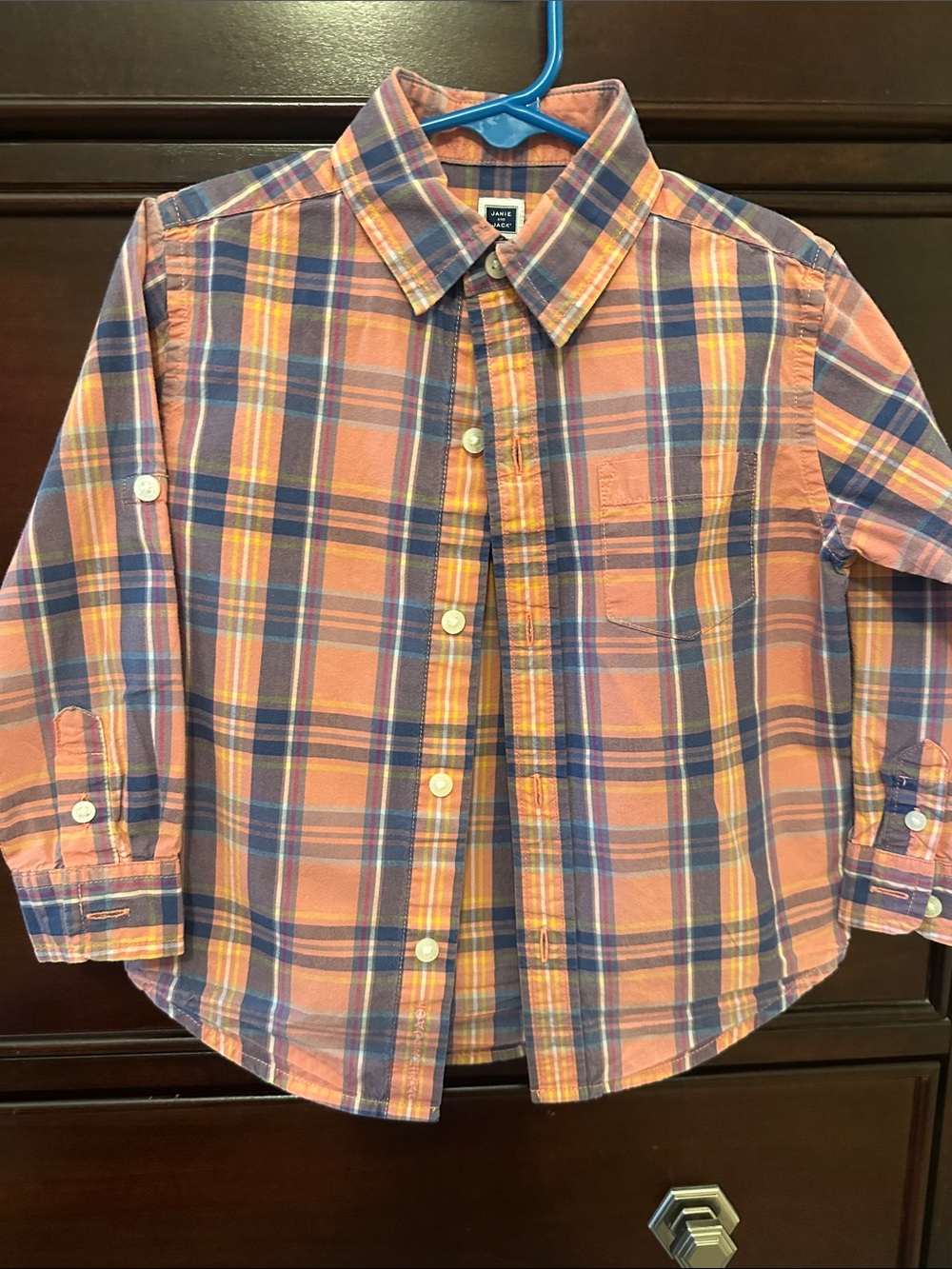 Boys Pink Plaid Button-Down Shirt 2T